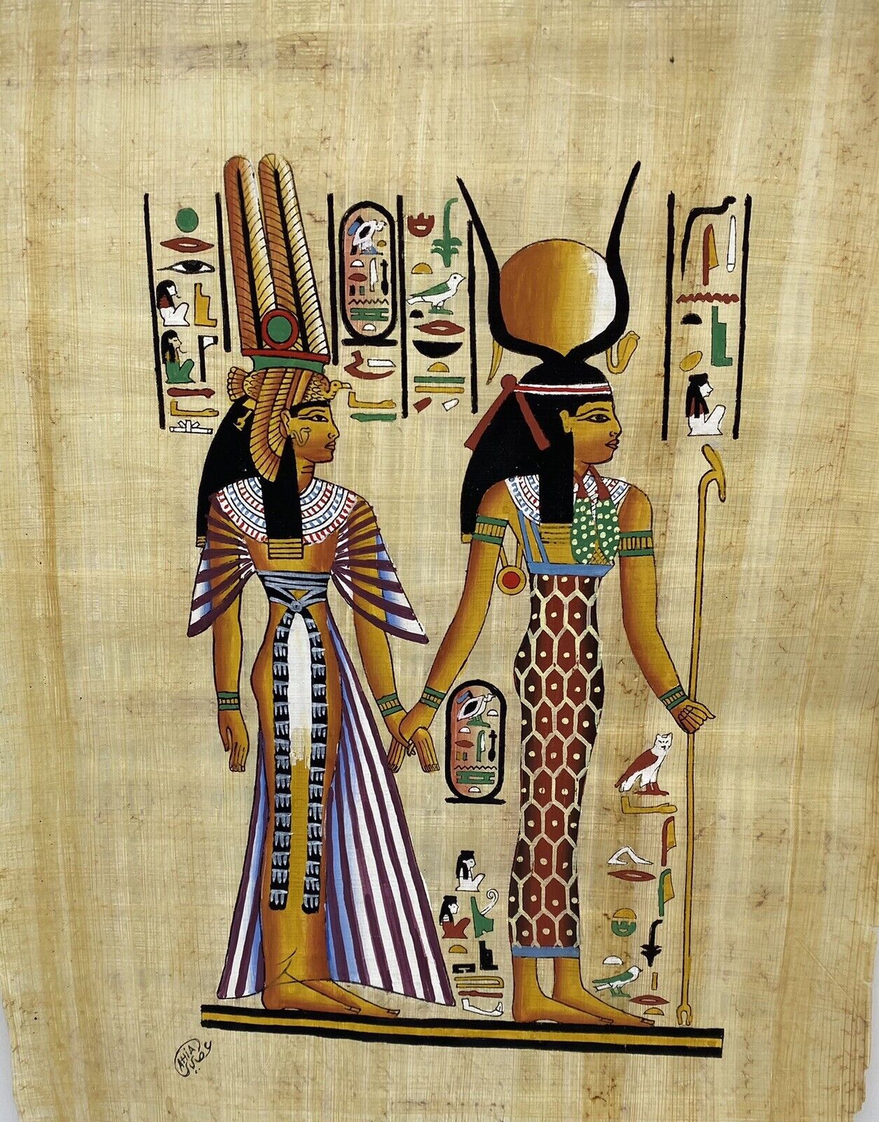  Hand painted Egyptian papyrus