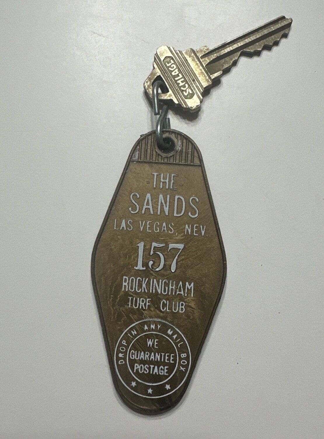 Vintage The Sands Hotel Room Key And Fob. Rockingham Turf Club Las Vegas