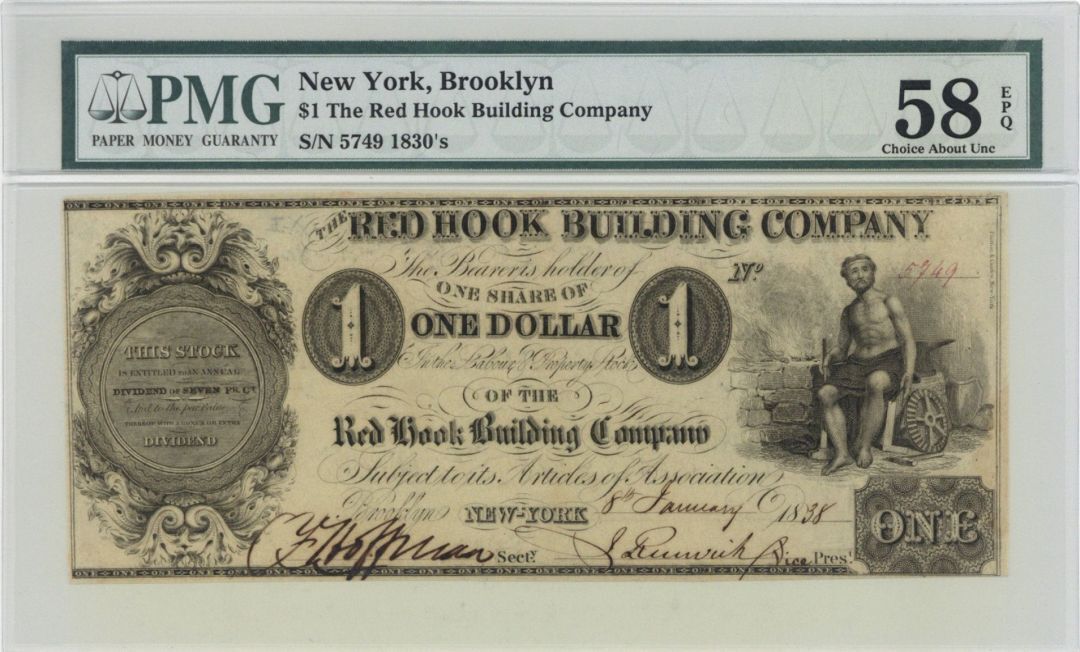 Red Hook Building Co. $1 - Obsolete Notes - Paper Money - US - Obsolete