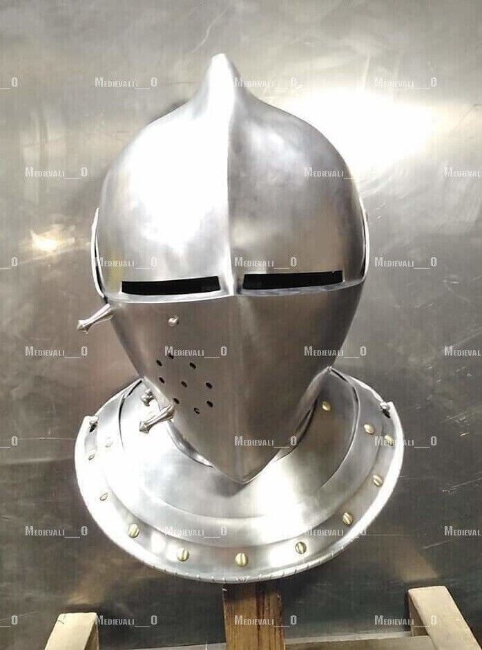18 GA Medieval Knight Armor Closed Armet Warrior Helmet Century Helmet Viking