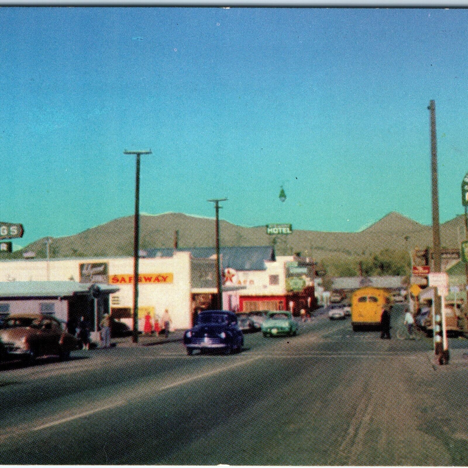 c1950s Victorville CA Business Center Downtown Main St Postcard Frye & Smith A91