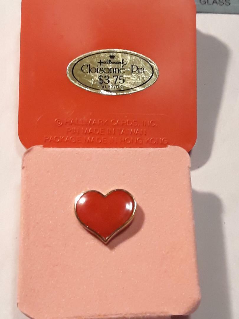 Vintage HALLMARK Cloisonne Heart Lapel Pin ~ Ships FREE