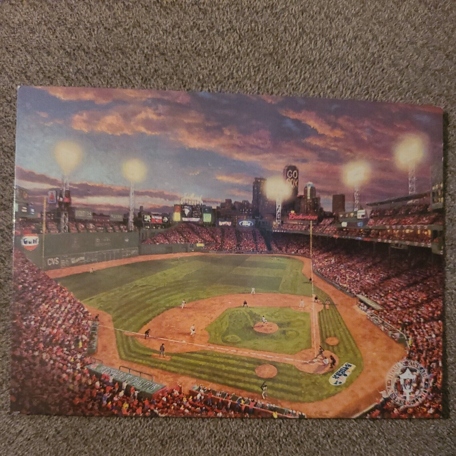 Thomas Kinkade Dealer Postcard Fenway Park Boston Red Sox  7 1/2\
