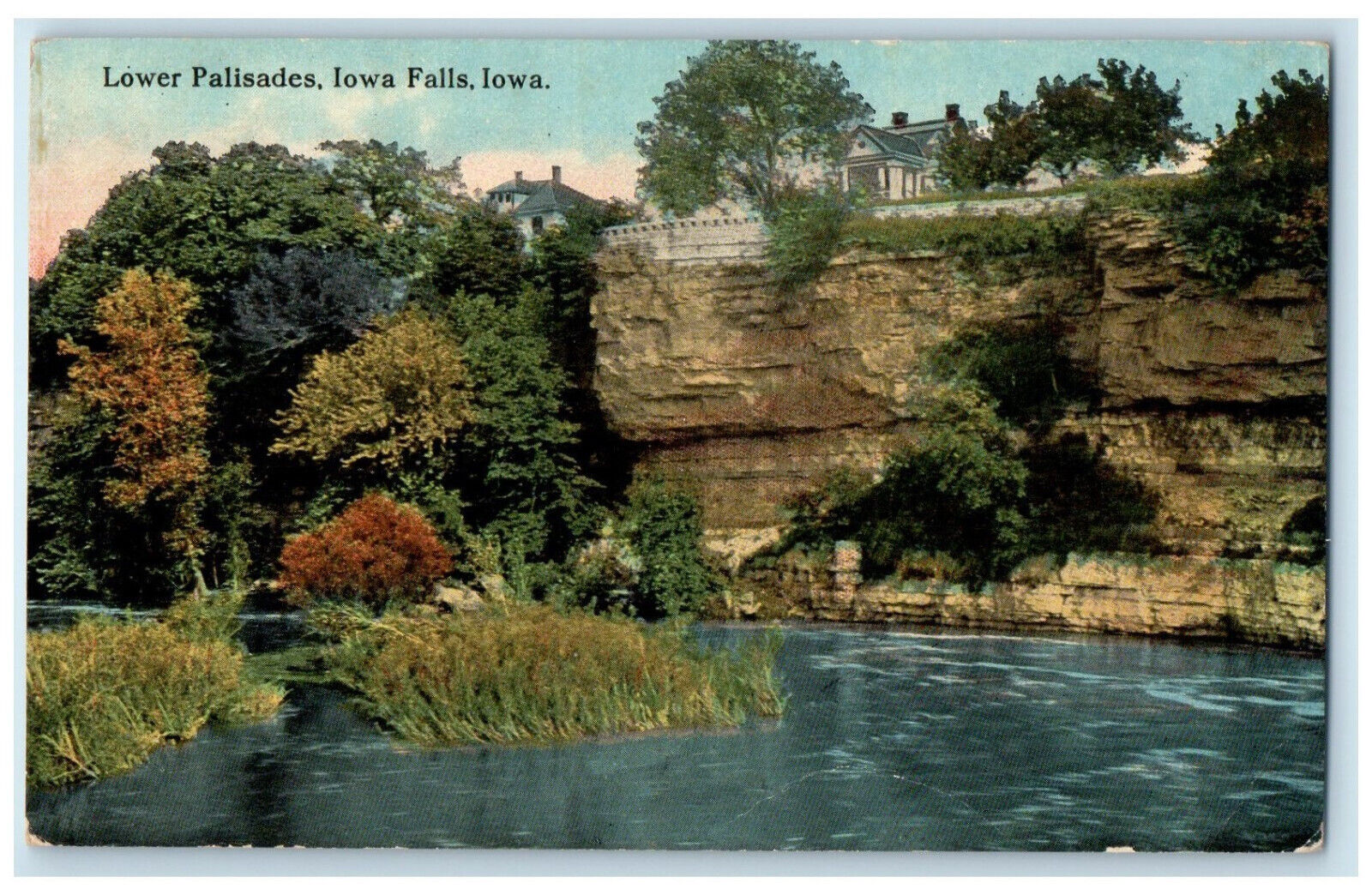 c1910 View of Lower Palisades Iowa Falls Iowa IA Antique Unposted Postcard