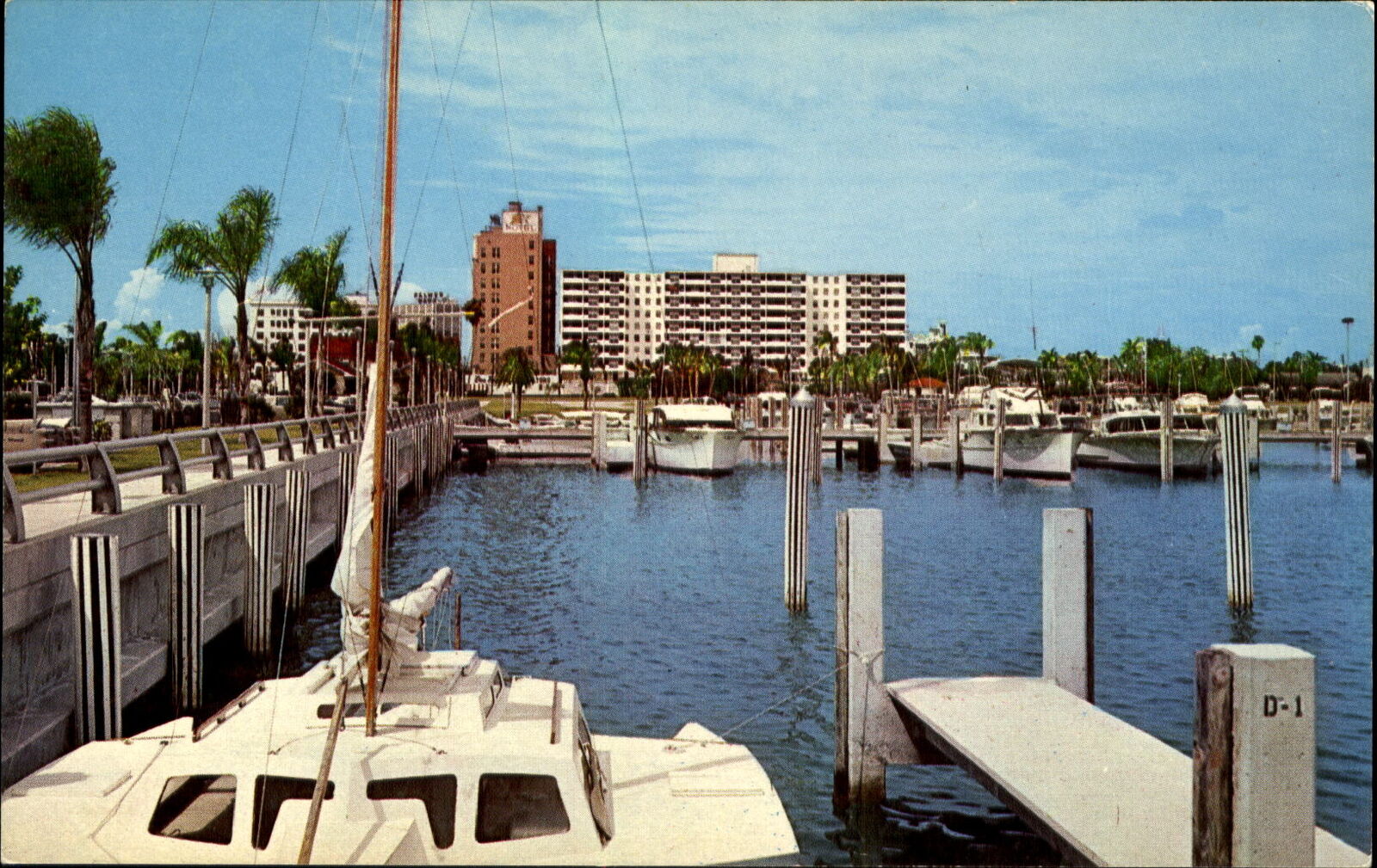 Marina at City Pier Sarasota Florida FL ~ 1950s
