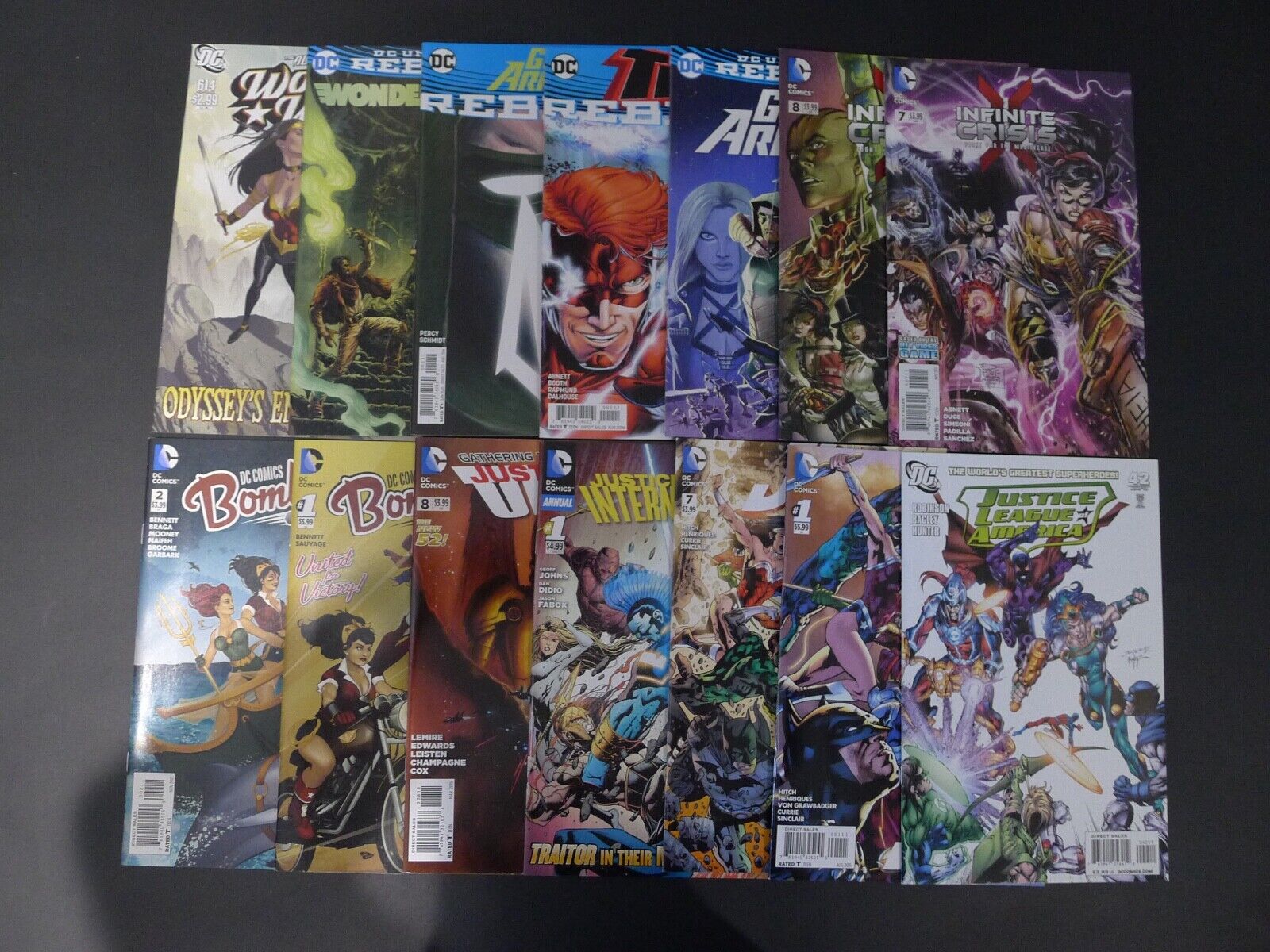 ASSORTED DC COMICS: JLA, WONDER WOMAN, GREEN ARROW 1, TITANS, + MORE LOT OF (14)