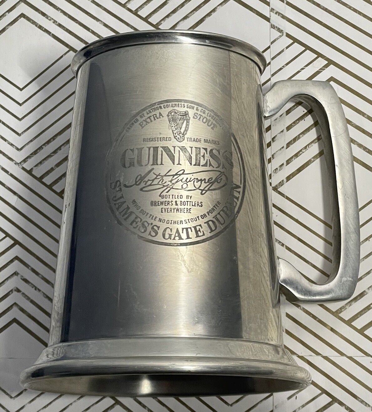 Guinness Pewter Beer Stein Mug St. James’s Gate Dublin by The Irish Pewtermill