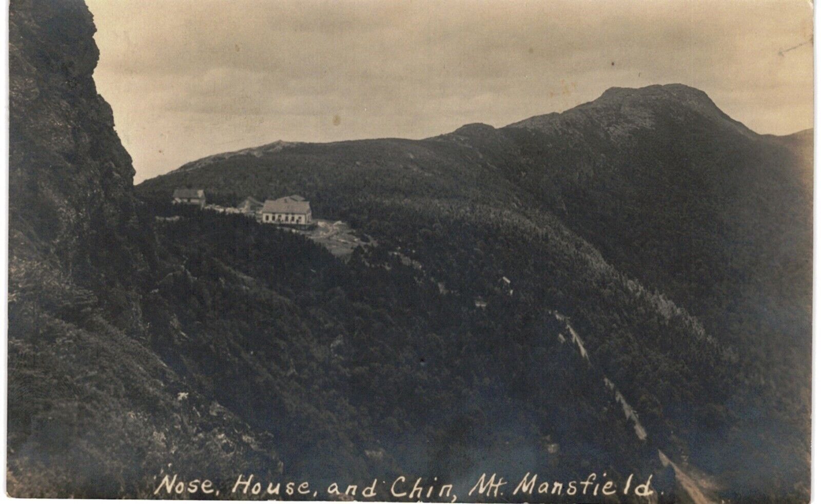 Mt Mansfield RPPC Nose House Chin 1922