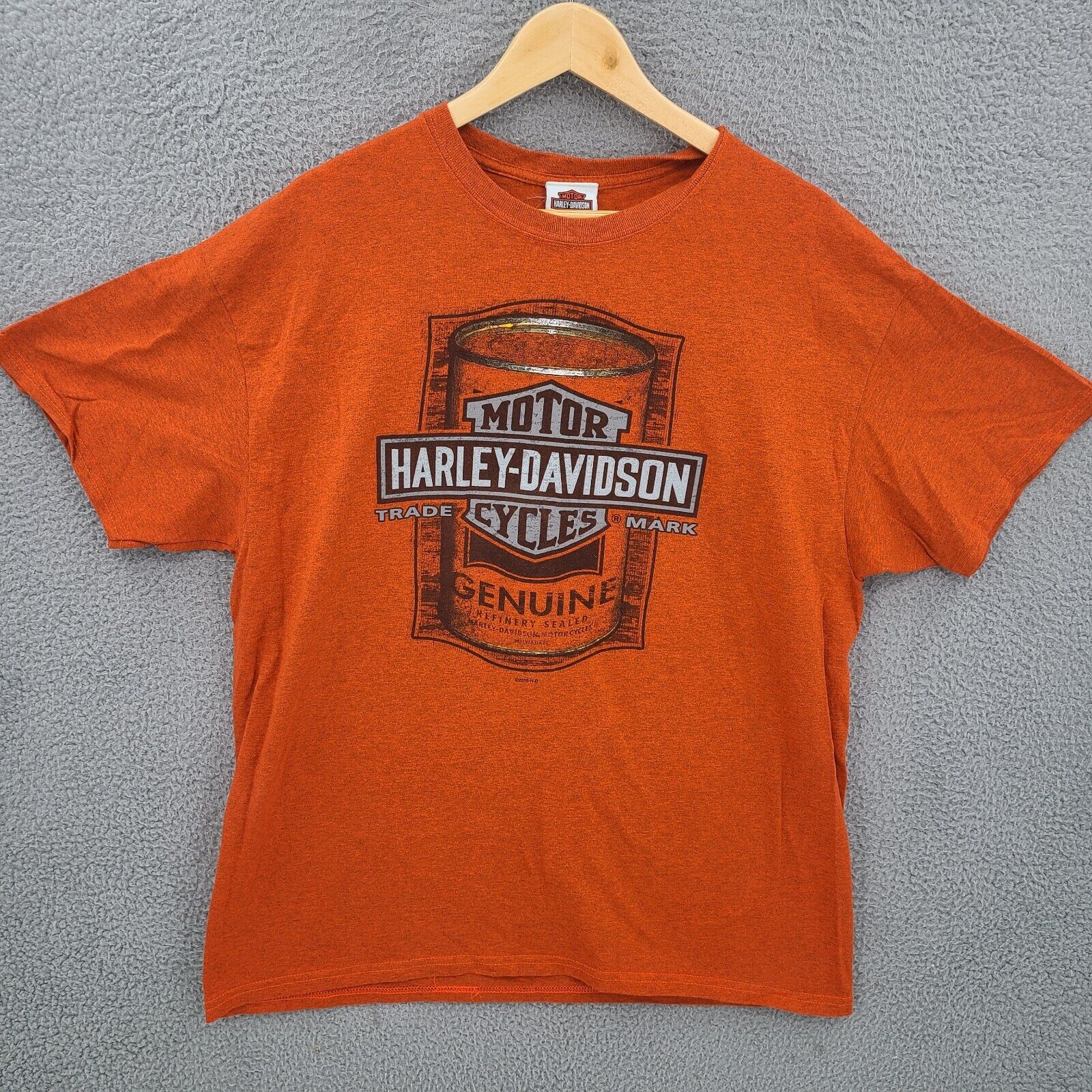 Harley Davison Shirt Mens XL Orange Laconia New Hampshire Moose Motorcycle
