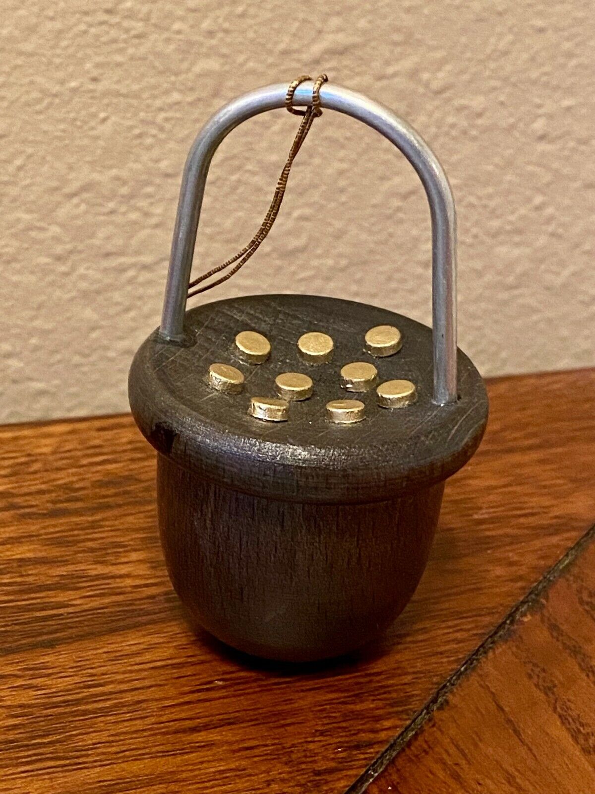 German Smoker Wood Pot of Gold Accessory-New-KWO Old World Christmas Leprechaun
