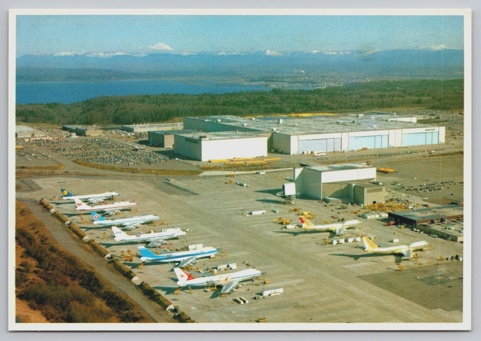 Everett WA Boeing Company Aerial View Assembly Building Airplanes Postcard B20