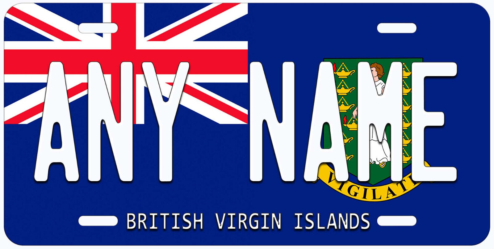 British Virgin Islands Flag Any Name Personalized Novelty Car License Plate