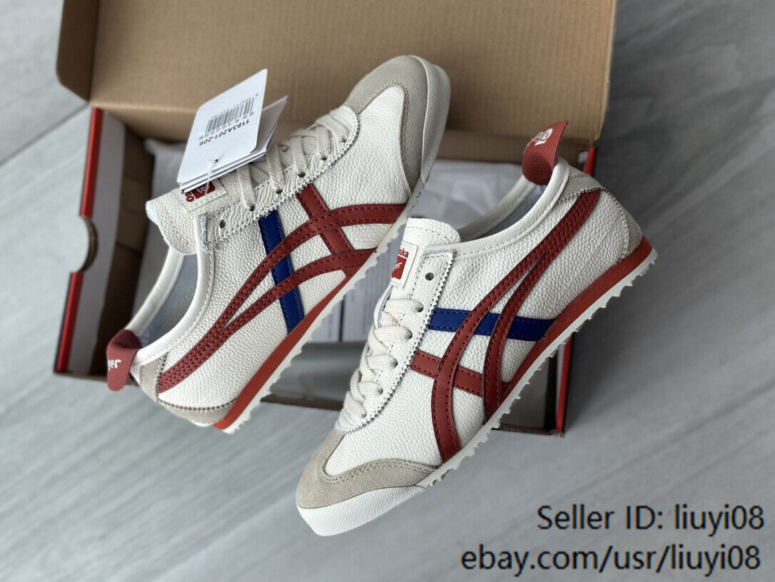 Onitsuka Tiger 2024 MEXICO 66 Classic Unisex Shoes Beige/Red Retro Sneakers NEW