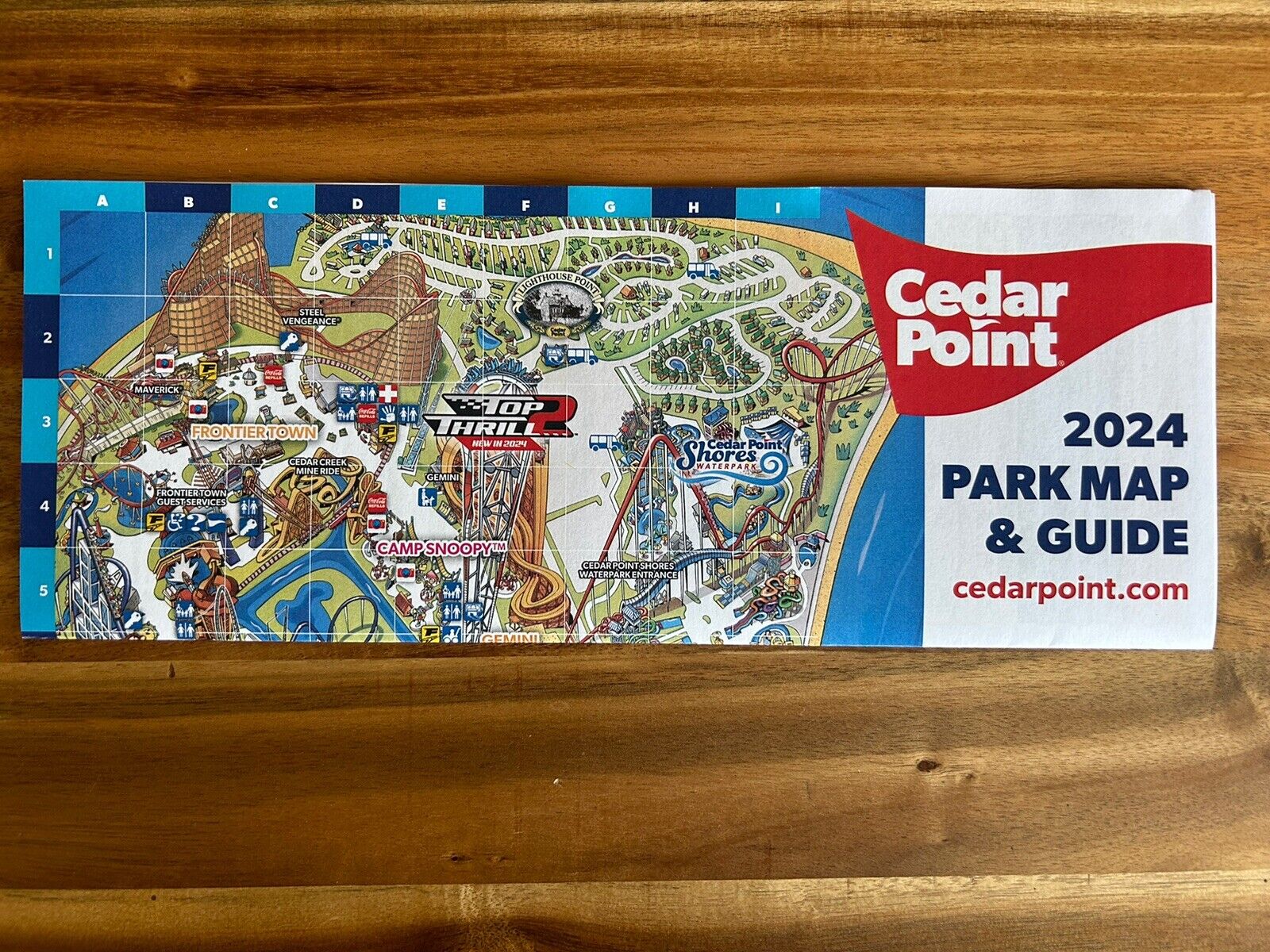 2024 Cedar Point Amusement Park ~ Park Map / Guide Brochure with new TT2 Coaster