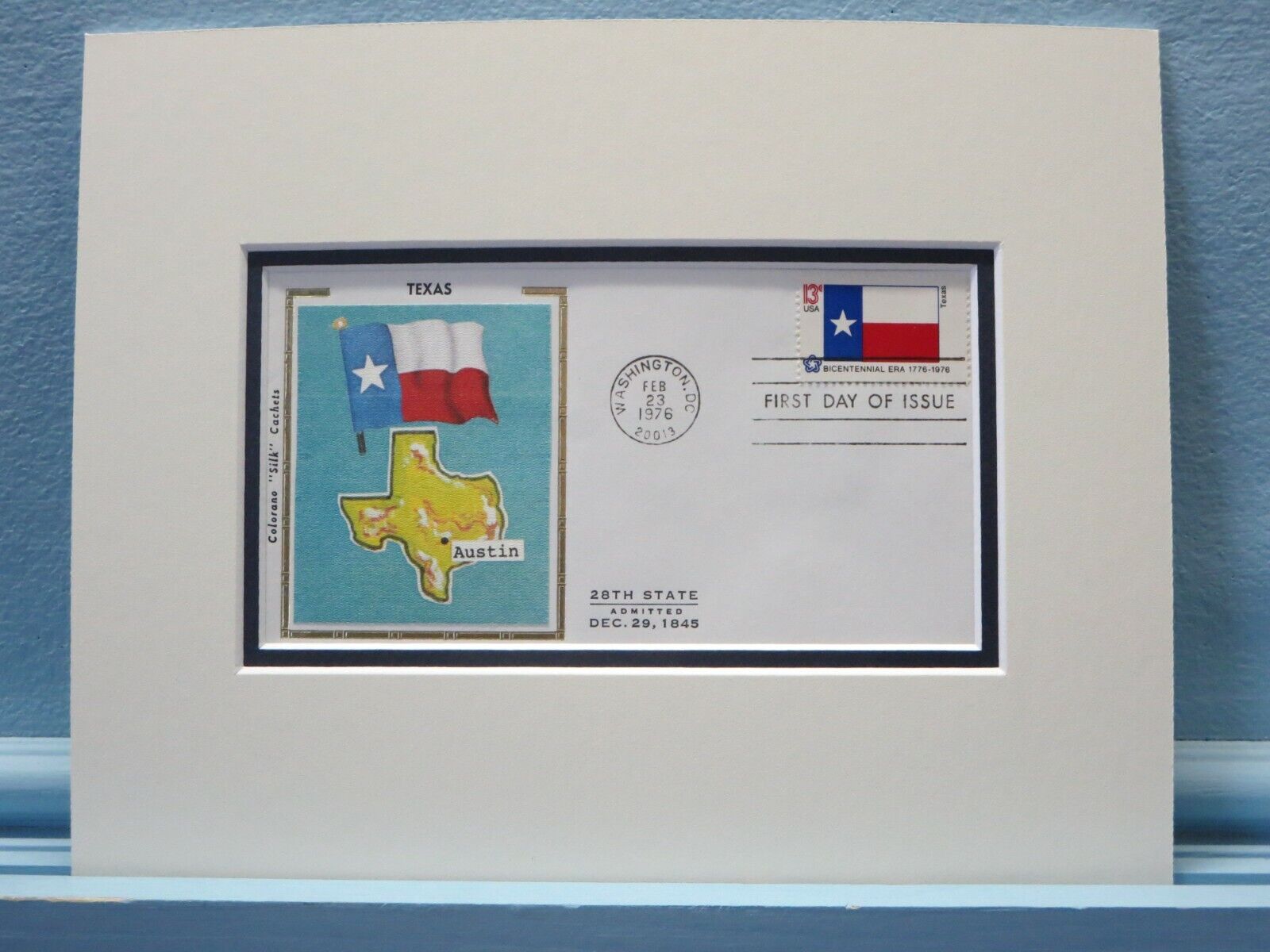 Texas Joins the Union  as the 28th state & First Day Cover of Texas Statehood 