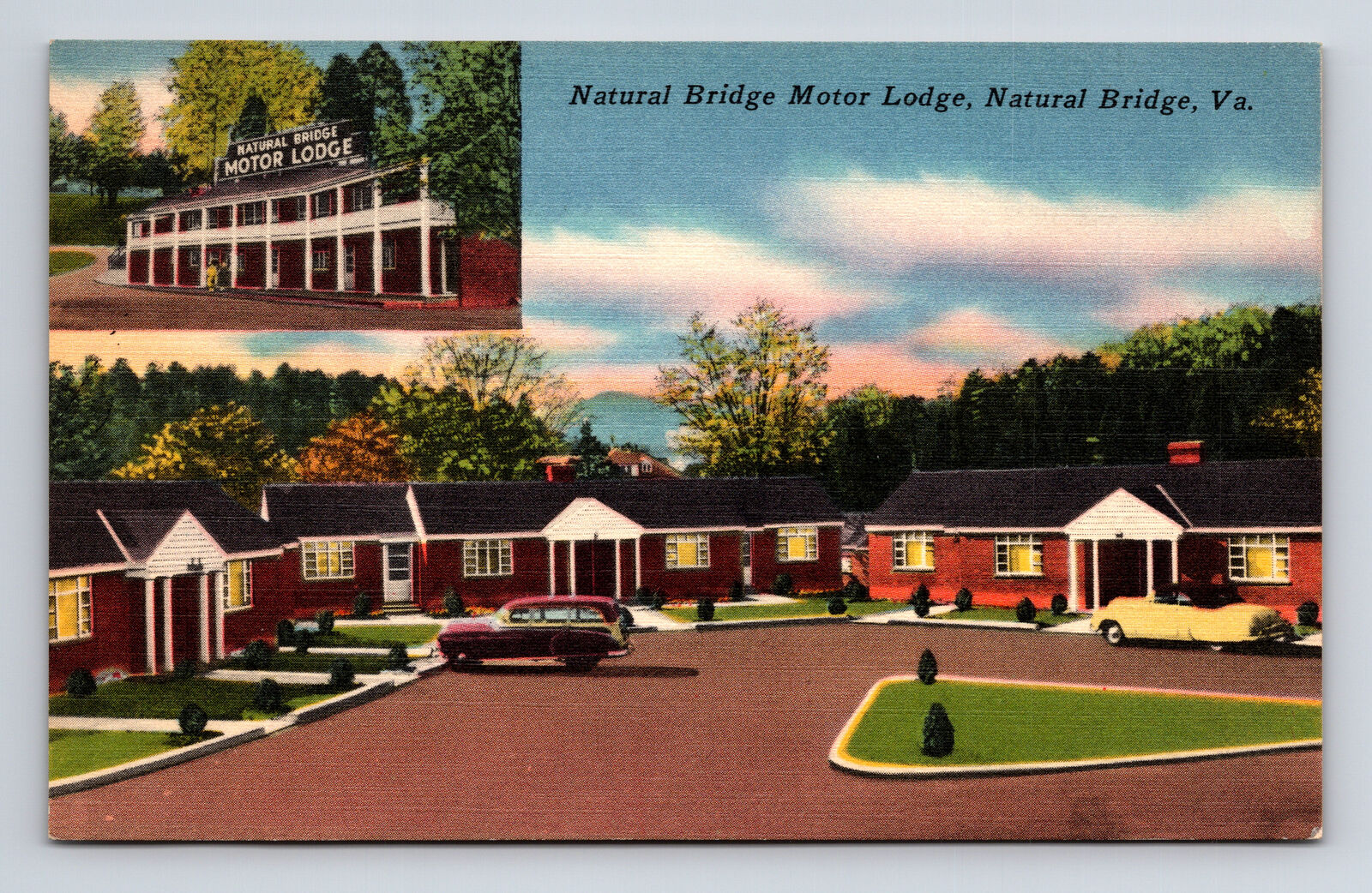 Natural Bridge Motor Lodge Motel Natural Bridge Virginia VA Postcard