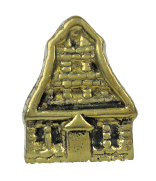 Vintage Solid Brass Miniature 19th Century Village Townhouse Office Building
