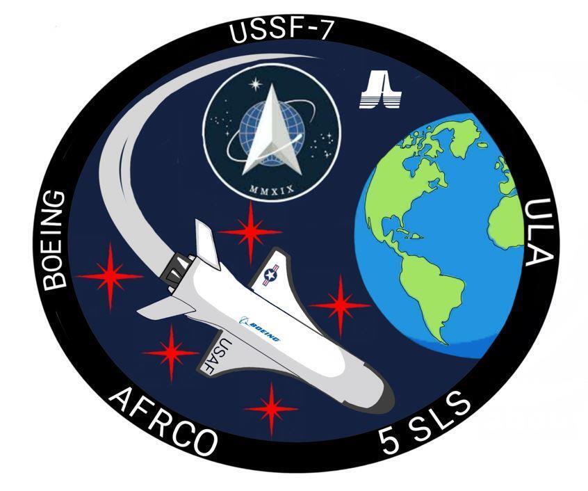 USSF-7 5SLS USAF ATLAS V OTV-6 BOEING ULA AFRCO TEAM PATCH SPACE VEHICLE MISSION