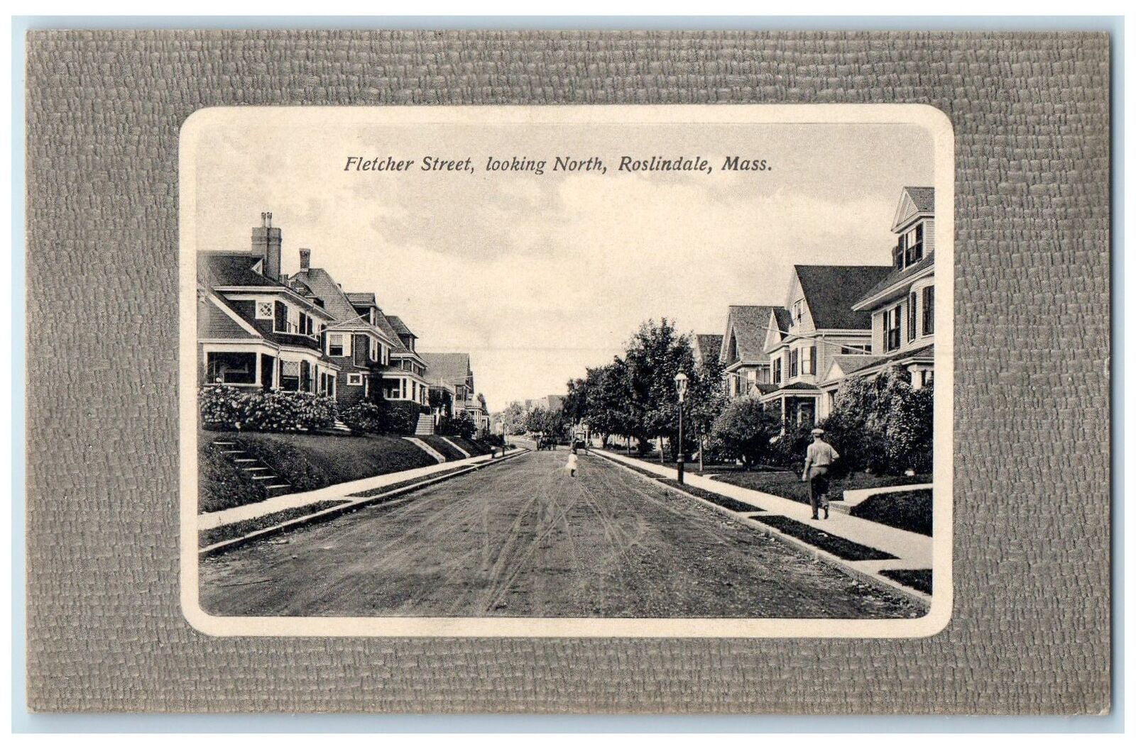 1914 Fletcher Street Dirt Road Houses View Roslindale Massachusetts MA Postcard