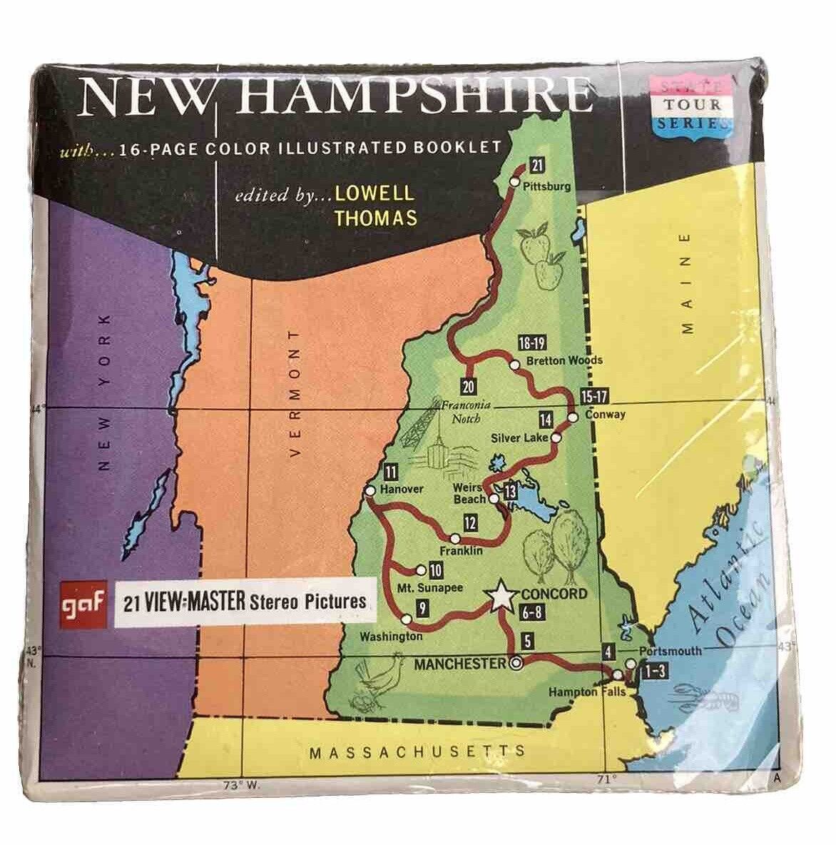 Vintage 1960s View-Master Reels NEW HAMPSHIRE State Tours Series A700 NEW-SEALED