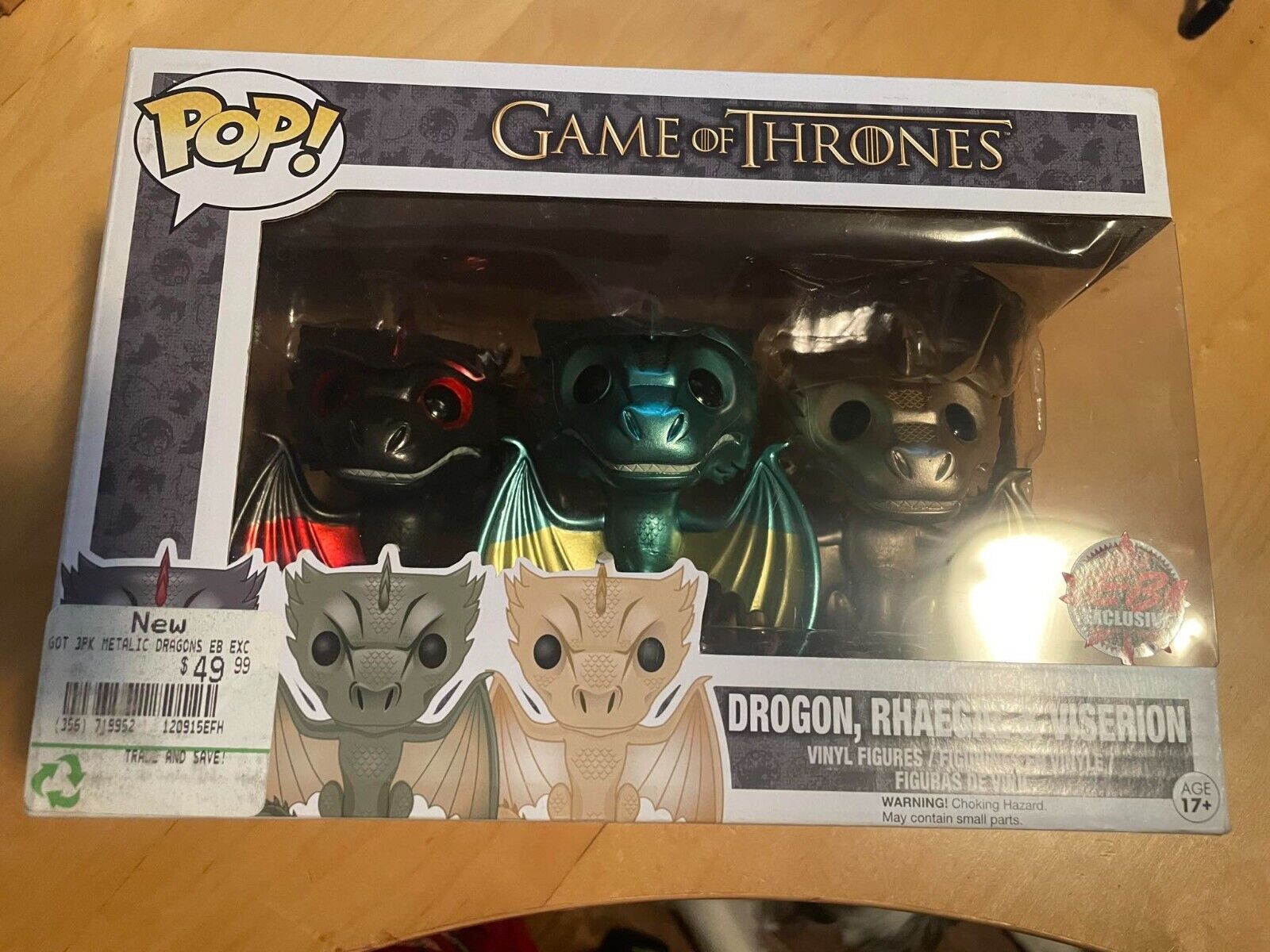 Funko Pop Game of Thrones Hatching Baby Dragon 3 Pack Drogon Viserion Rhaegal
