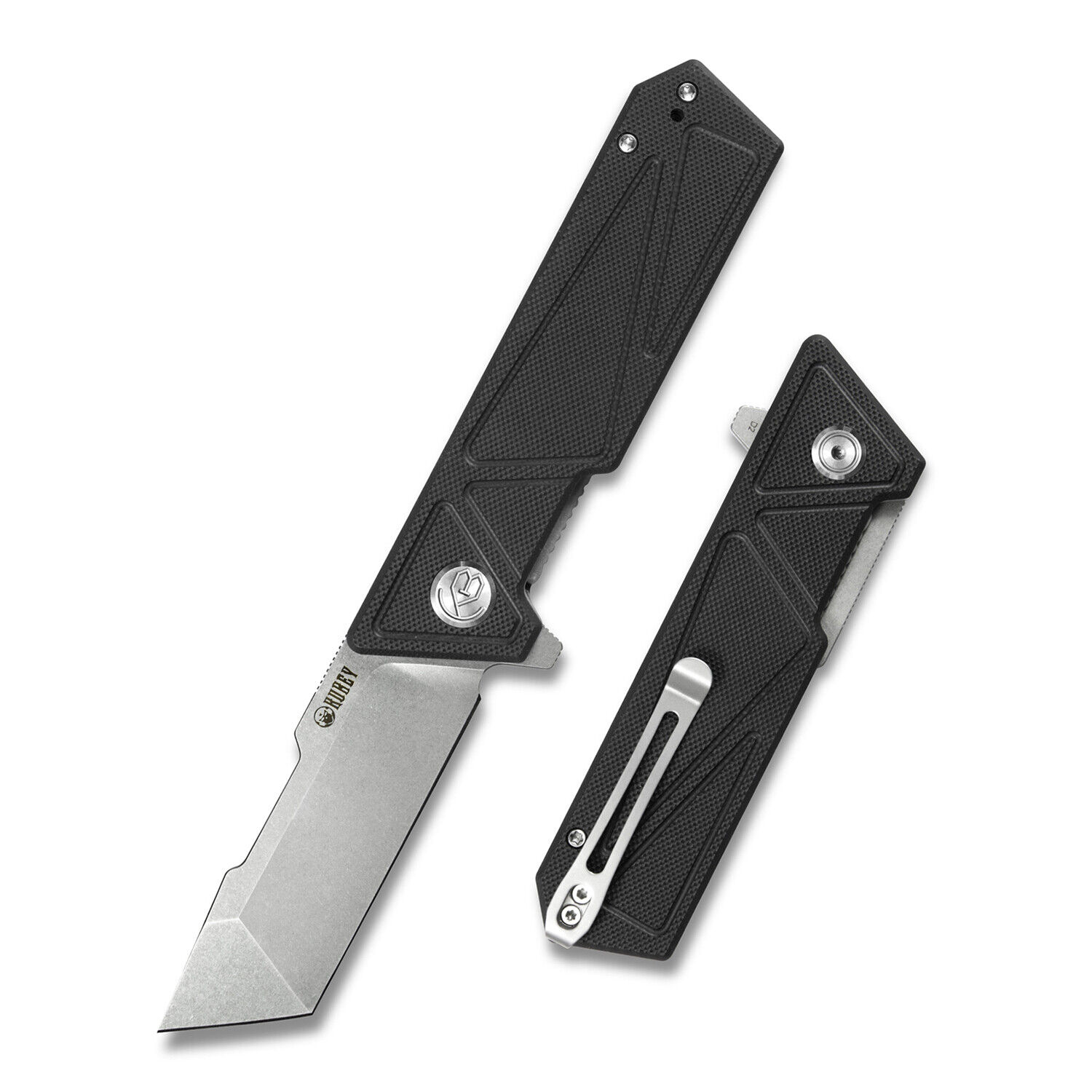 Kubey Avenger Folding Pocket Knife, Tanto D2 Blade G10 Handle w/Reversible Clip