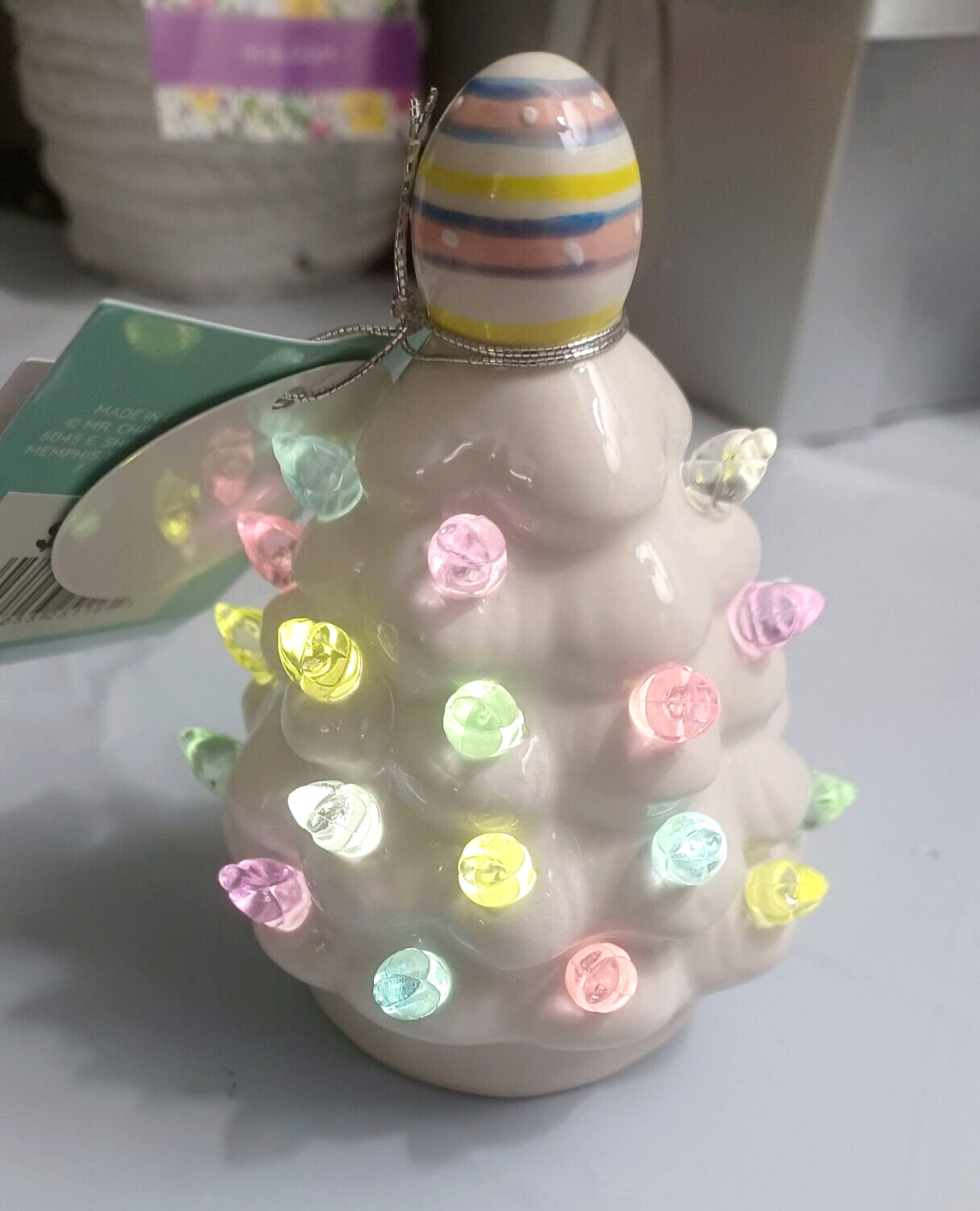 EASTER MR. COTTONTAIL Ceramic LED Tree White BRAND-NEW w/tags 🐇SHIPS FREE 🐰