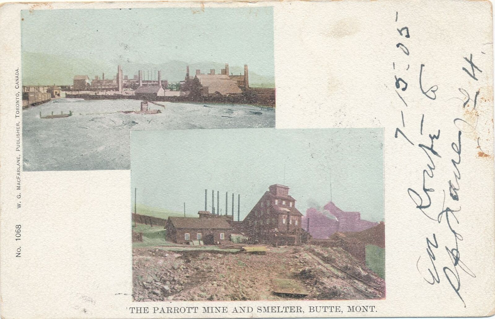 BUTTE MT - The Parrott Mine and Smelter Postcard - udb - 1905