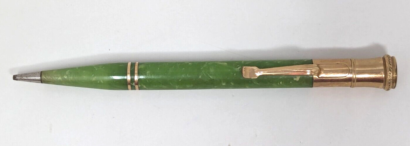 Vintage Wahl Eversharp Green Marbled Gold Filled Mechanical Pencil USA A24