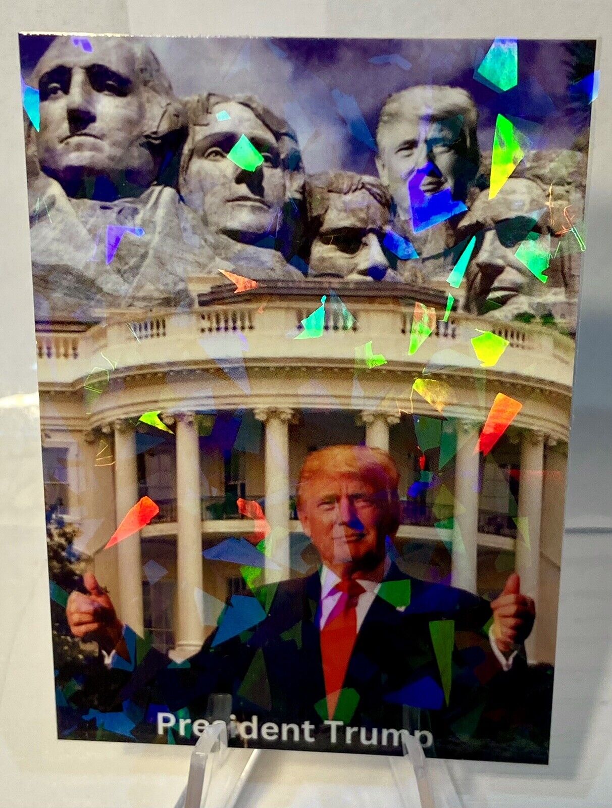 Donald Trump Election Year 2024 Cracked Ice Refractor Card