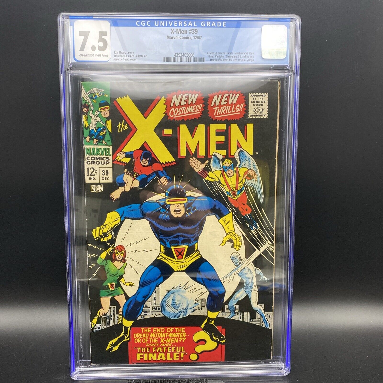 X-Men #39 1967 CGC 7.5 OW-W Pages X-Men In New Costumes Beautiful original color