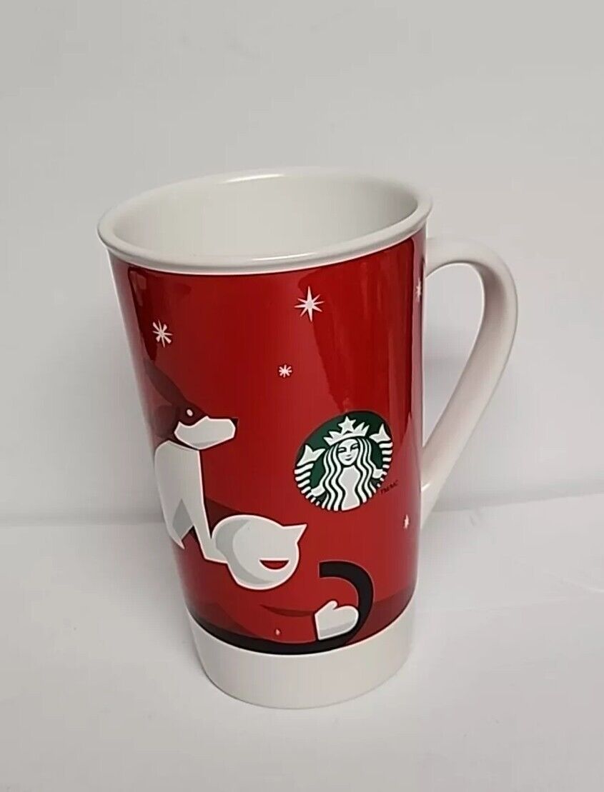 Rare Vintage Collectible Starbucks Red &White 16 Oz Christmas Mug - 2011