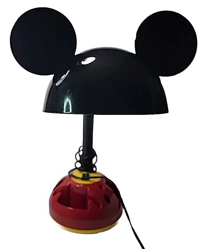 Vintage Disney Mickey Mouse Ears Desk Lamp With Movable Neck Tested Works