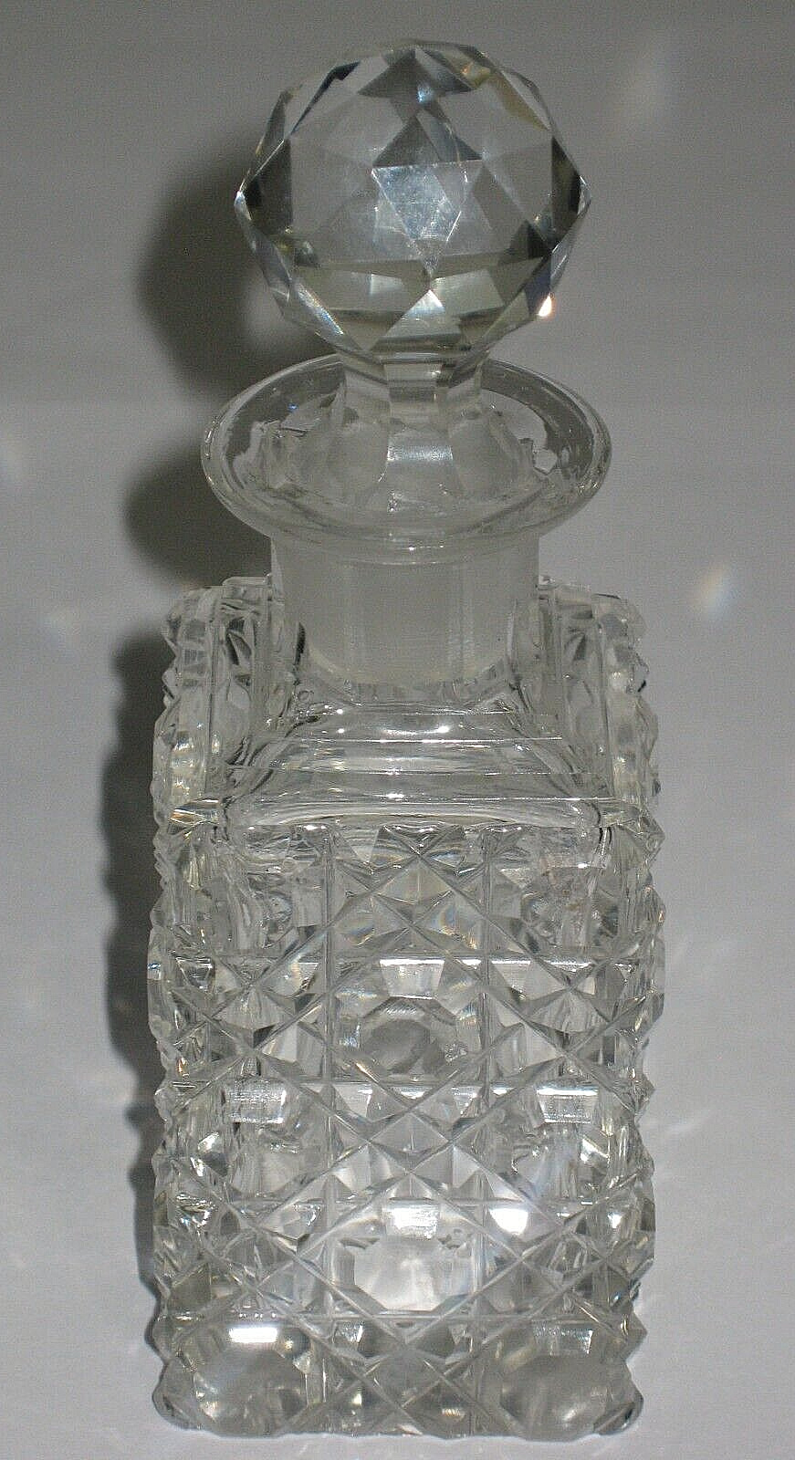 Antique/Vintage 1880s Brilliant Cut Glass Perfume Scent Bottle Glass Stopper 5