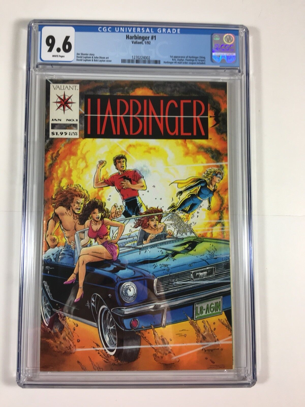 Harbinger #1 CGC Graded 9.6 (Valiant comic 1992) 1st Appearance Sting Faith +