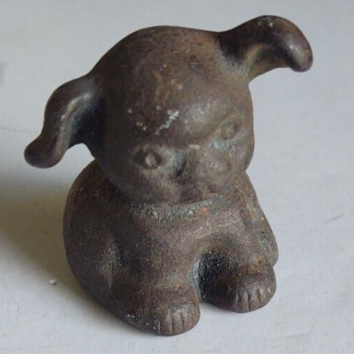 Antique American Cast Iron , Un painted Hines Pup