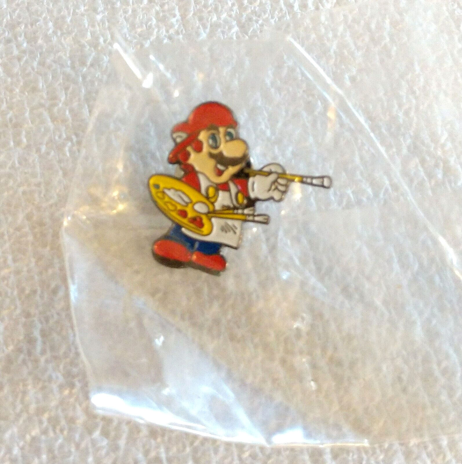 Vtg Super Nintendo Mario Artist SNES Lapel Pin Set NOS 1992 Promo New MOC