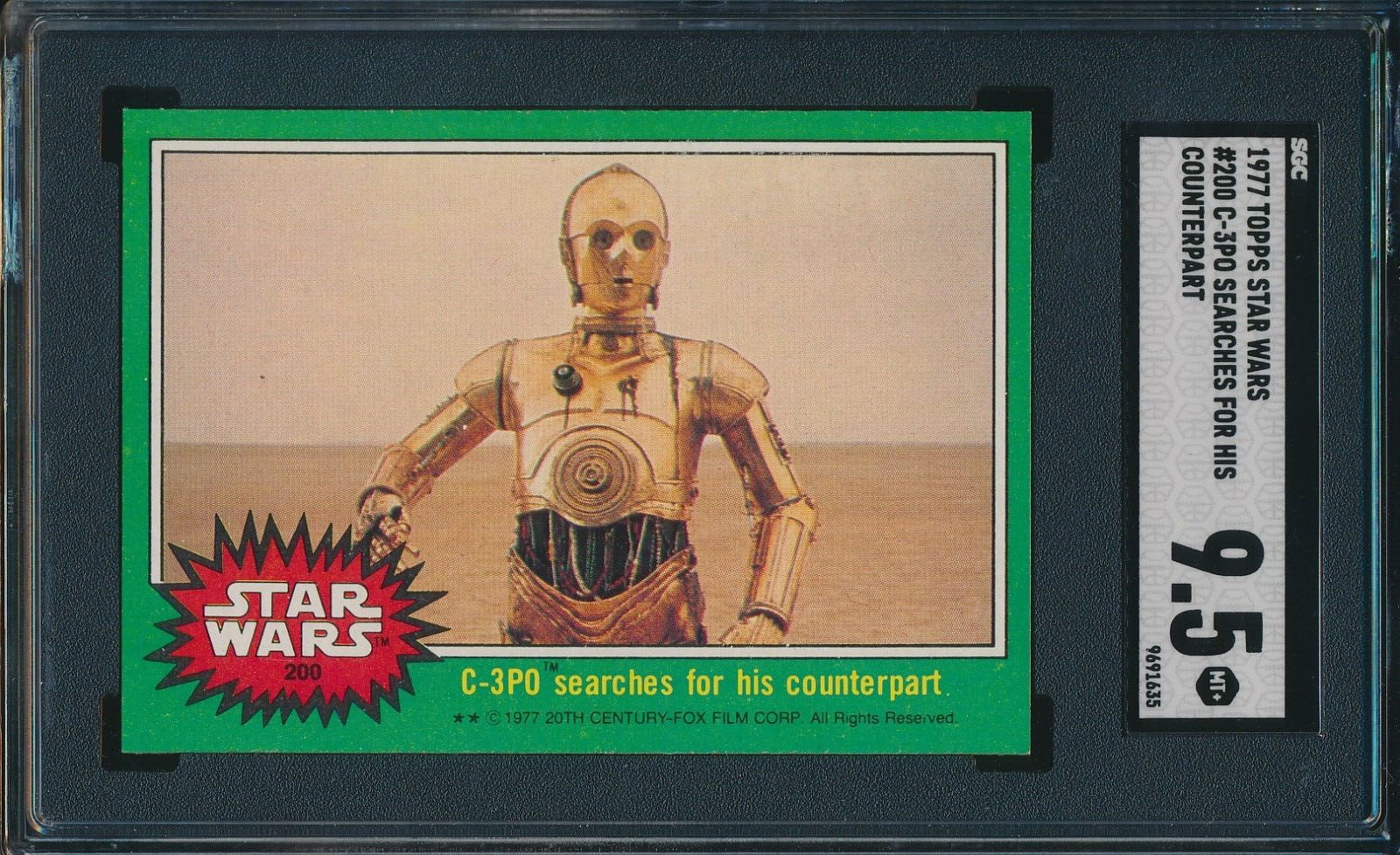 1977 TOPPS STAR WARS #200 C-3PO SGC 9.5 MINT+