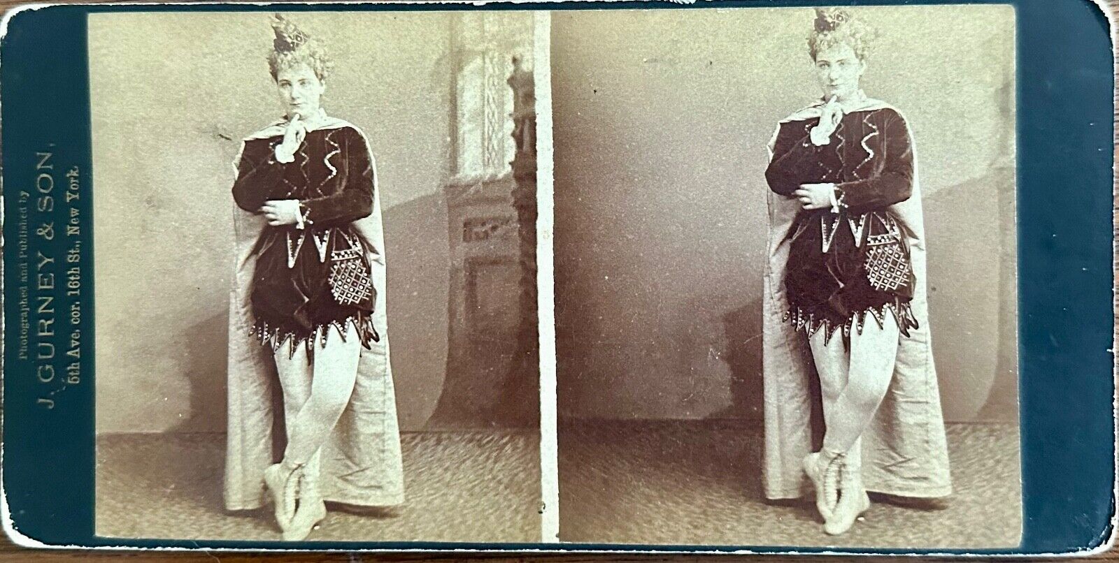 Rare 1860s Actress dancer Allie Knight costume Stereoview by Gurney LOOK