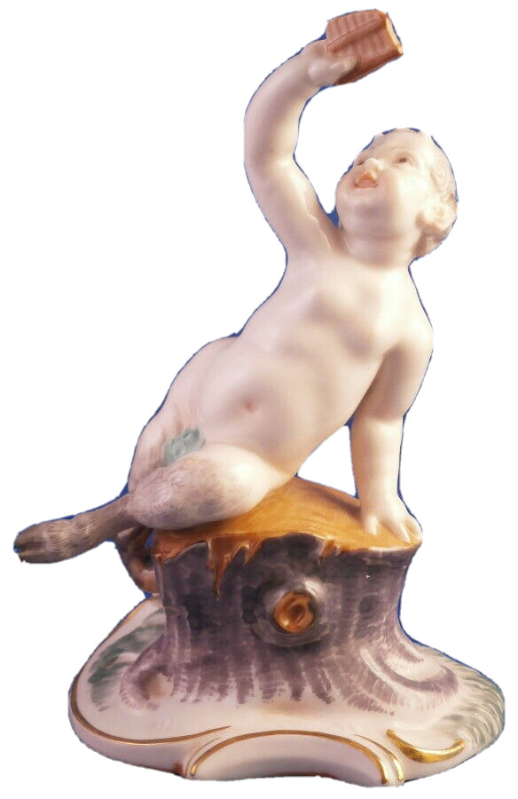 Antique Nymphenburg Porcelain Faun Pan God Putto Figure Figurine Porzellan Figur