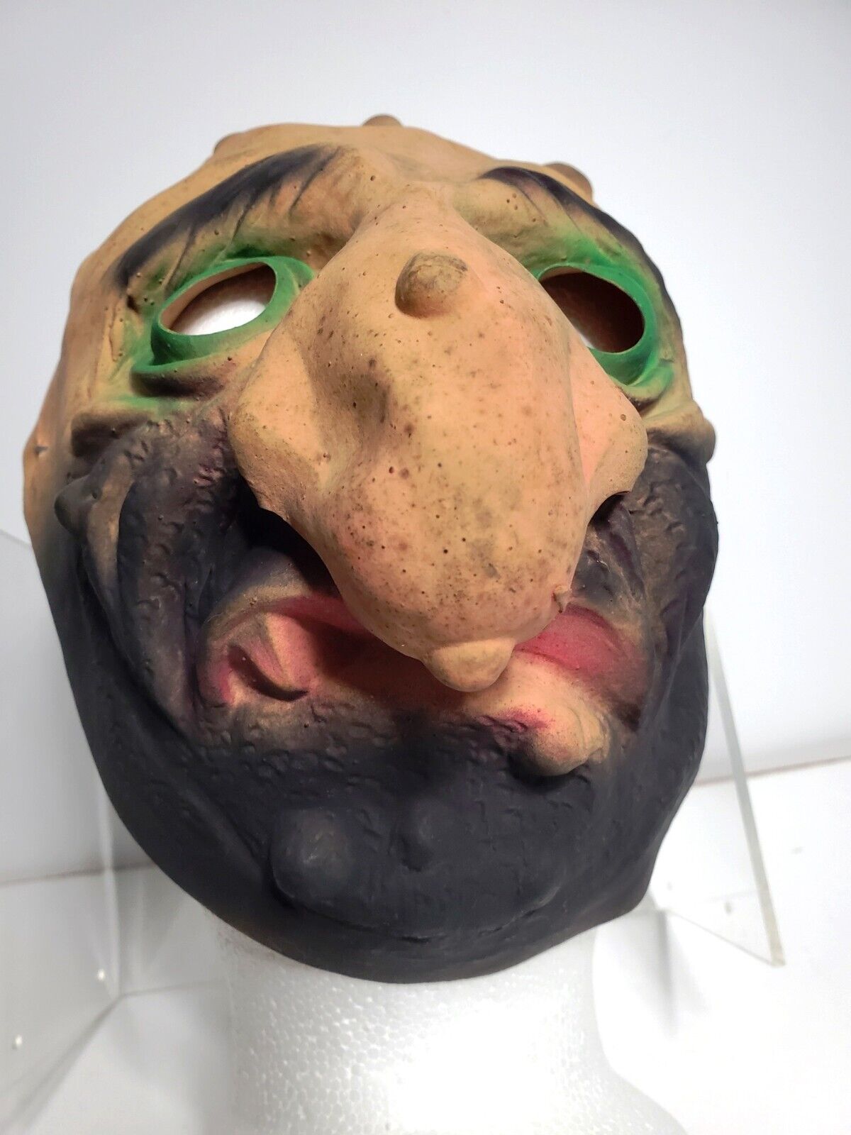 Vintage 1950's rubber child's Halloween mask; big nose Hobo monster; Austin Art?