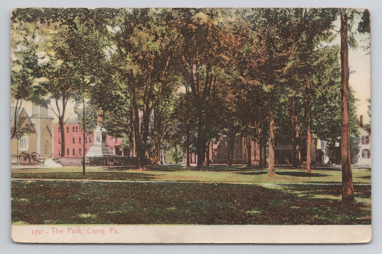 The Park Corry Pennsylvania 1912 Antique Postcard