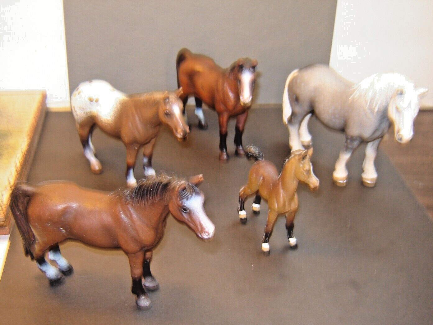 5 Adorable Little Vintage Horses Schleich German Design & mark