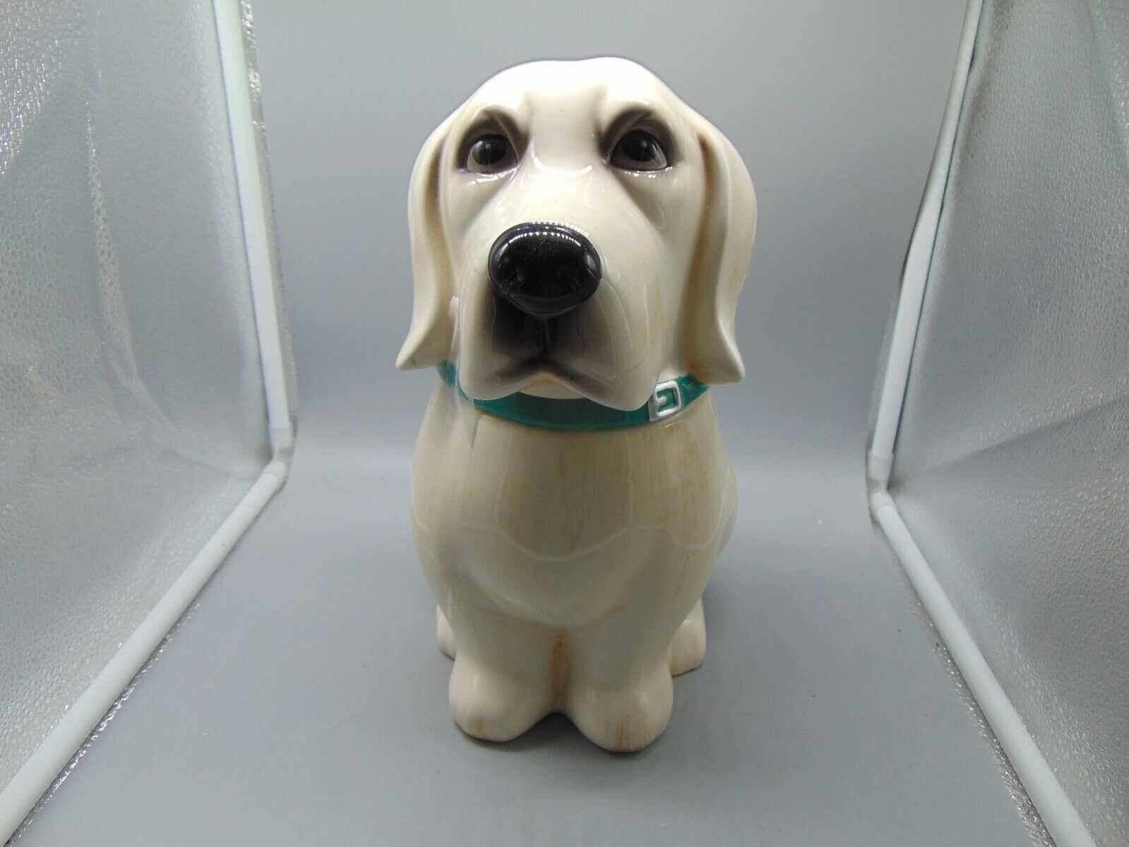 Pioneer Woman White/Yellow Lab? Ceramic Cookie Jar 11.5 in. high