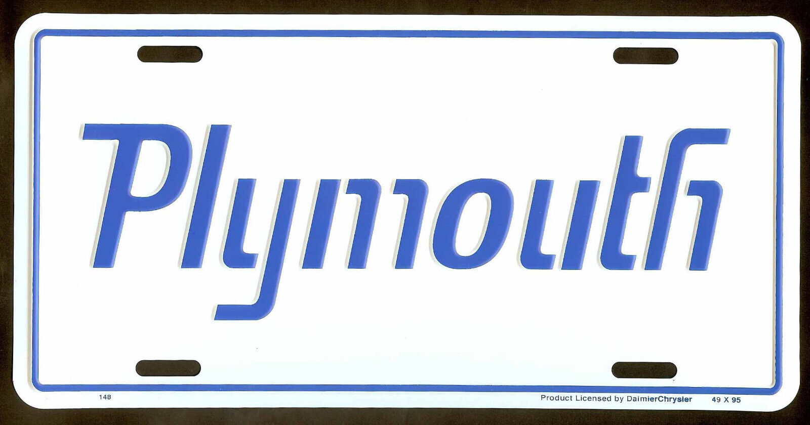 Vintage Plymouth License Plate Embossed Metal New Old Stock #2140
