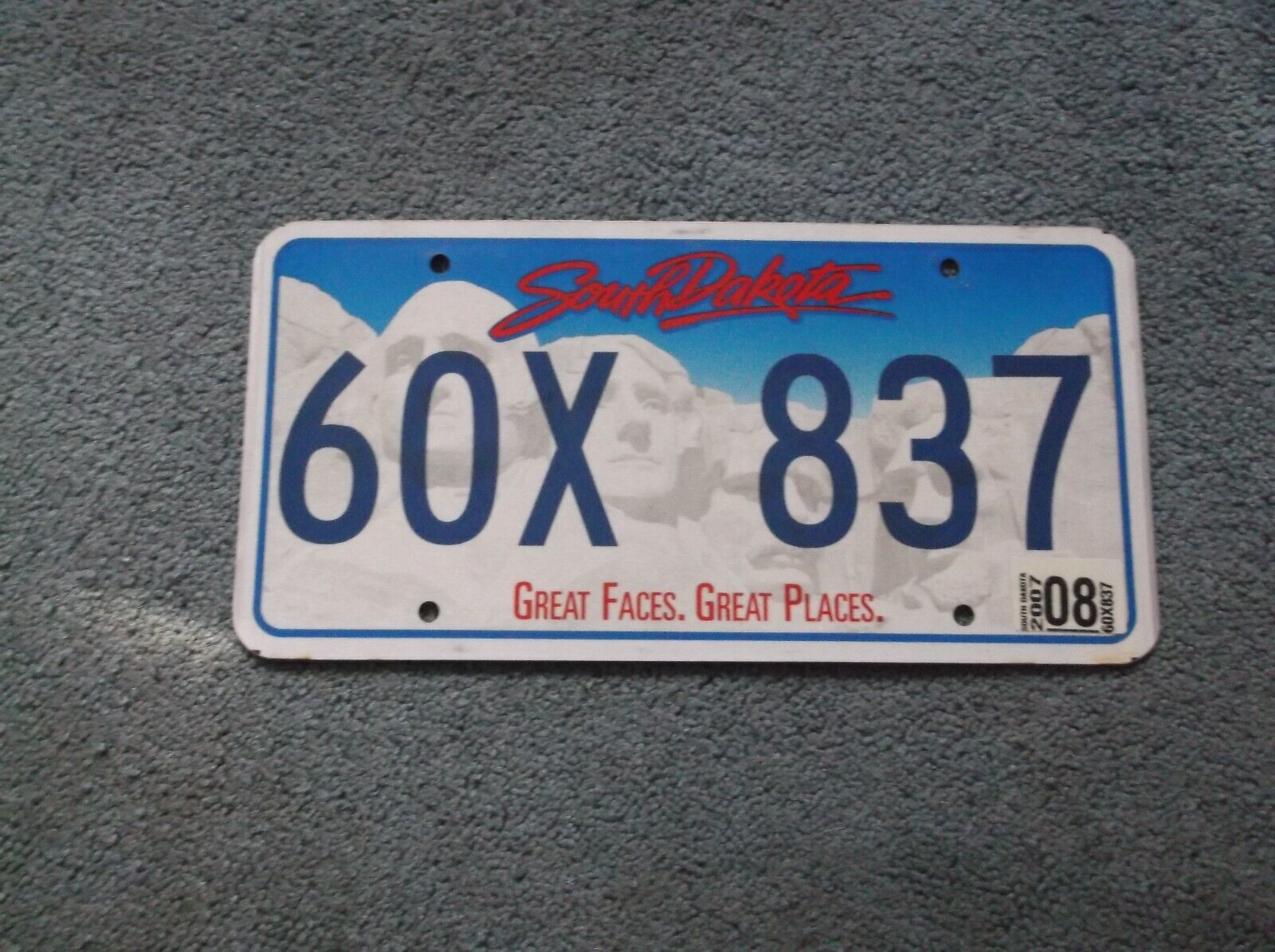 2008 South Dakota License Plate