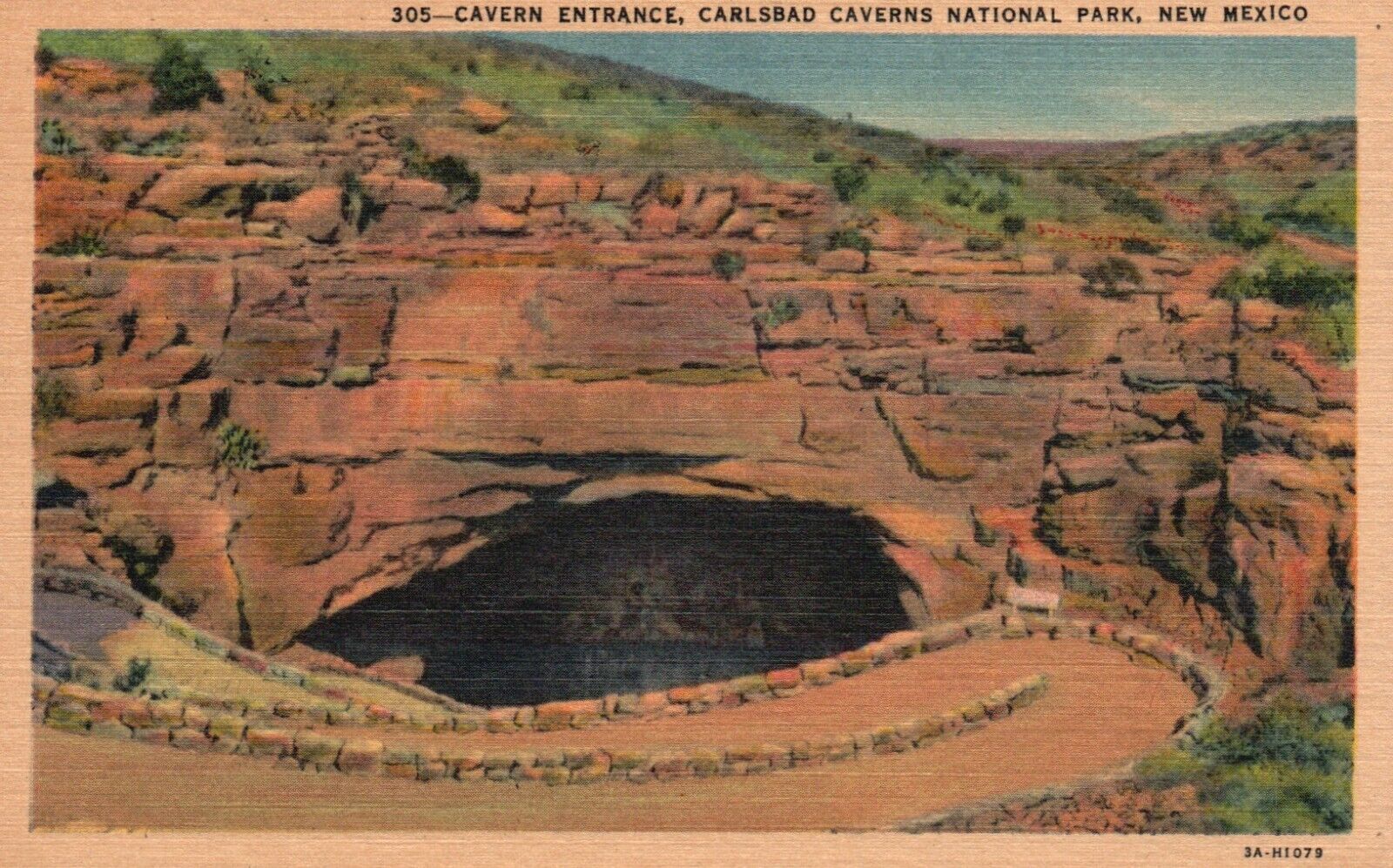 Postcard NM Carlsbad Caverns National Park Entrance 1933 Linen Vintage PC H2561