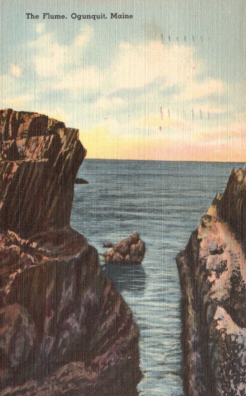 Postcard ME Ogunquit Maine The Flume Posted 1949 Linen Vintage PC H3466