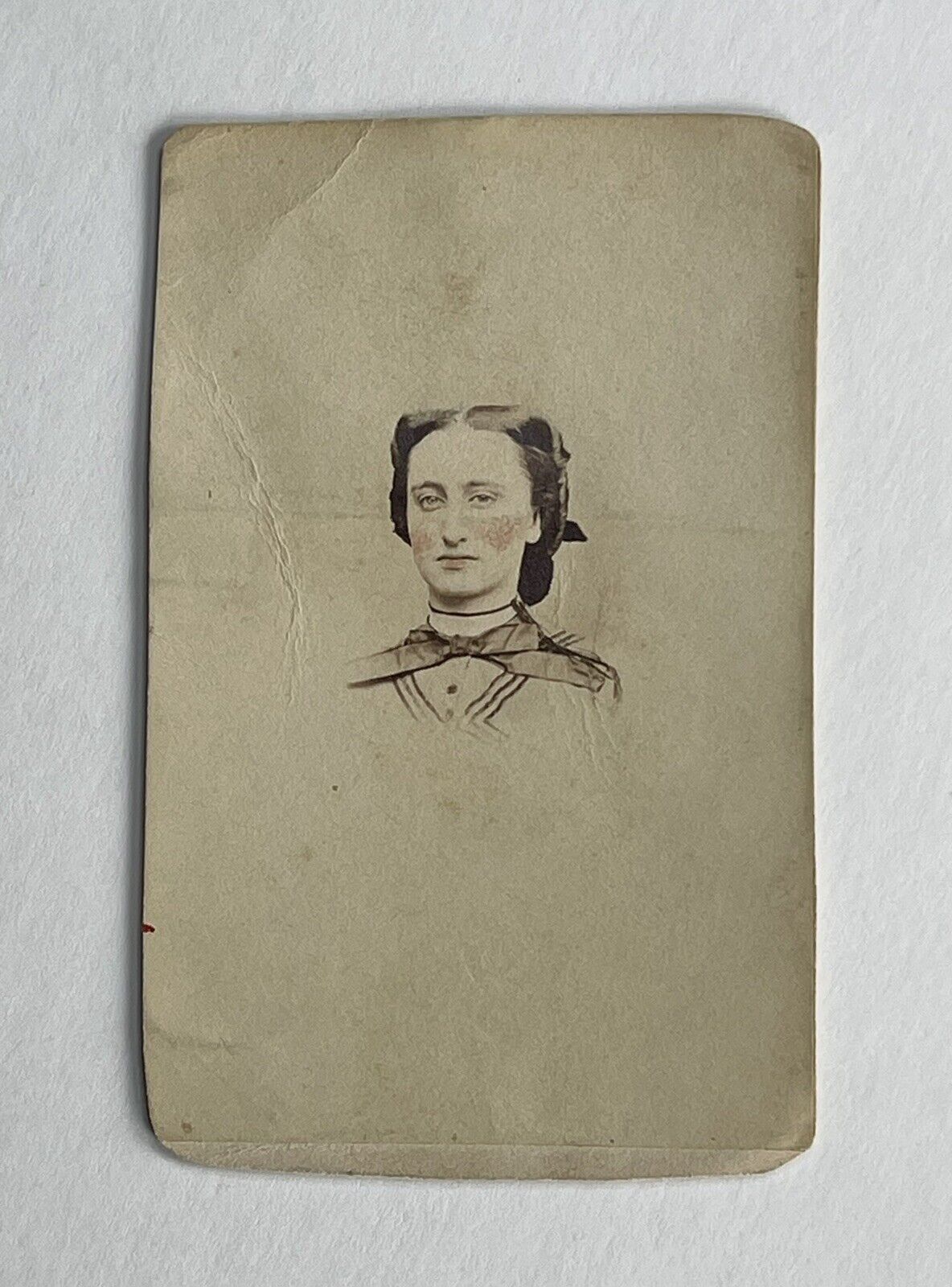 Antique Victorian CDV Photo Pretty Lady Postage Stamp On Back Philadelphia, PA