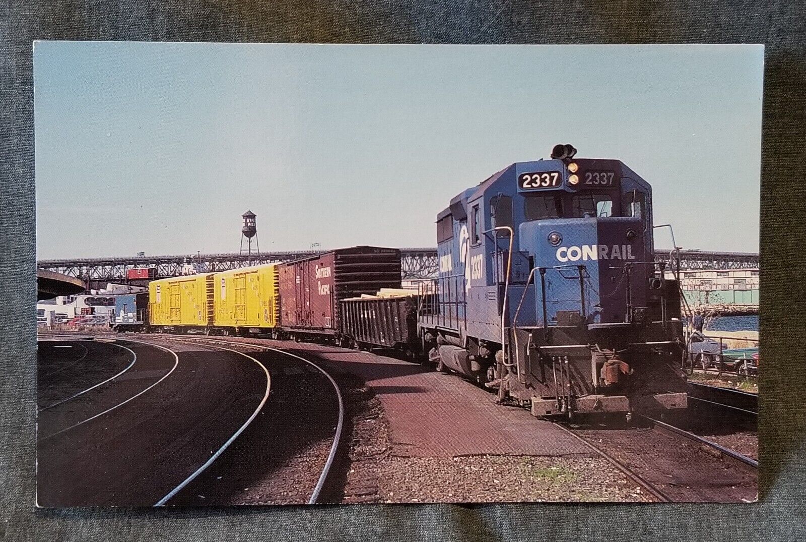LMH Postcard 1980 CONRAIL Local Freight EMD GP35 22337 Ex PRR New London CT